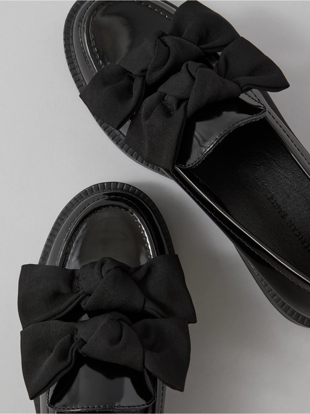 Black women’s Bow Loafers - Classic Dress Shoes - Picture 2 of 5
